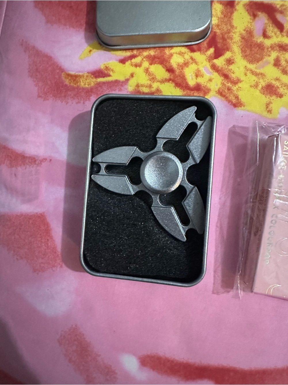 Gray Metal Tri-Spinner Fidget Toy - Stress Relief Spinner